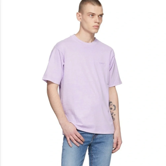 levis Men’s Red Tab Vintage Relaxed Fit Natural Dye Violet Tee Size M - Picture 14 of 14